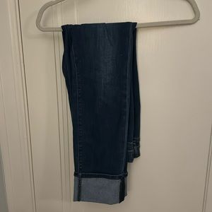 Loft straight leg cropped cuffed jeans